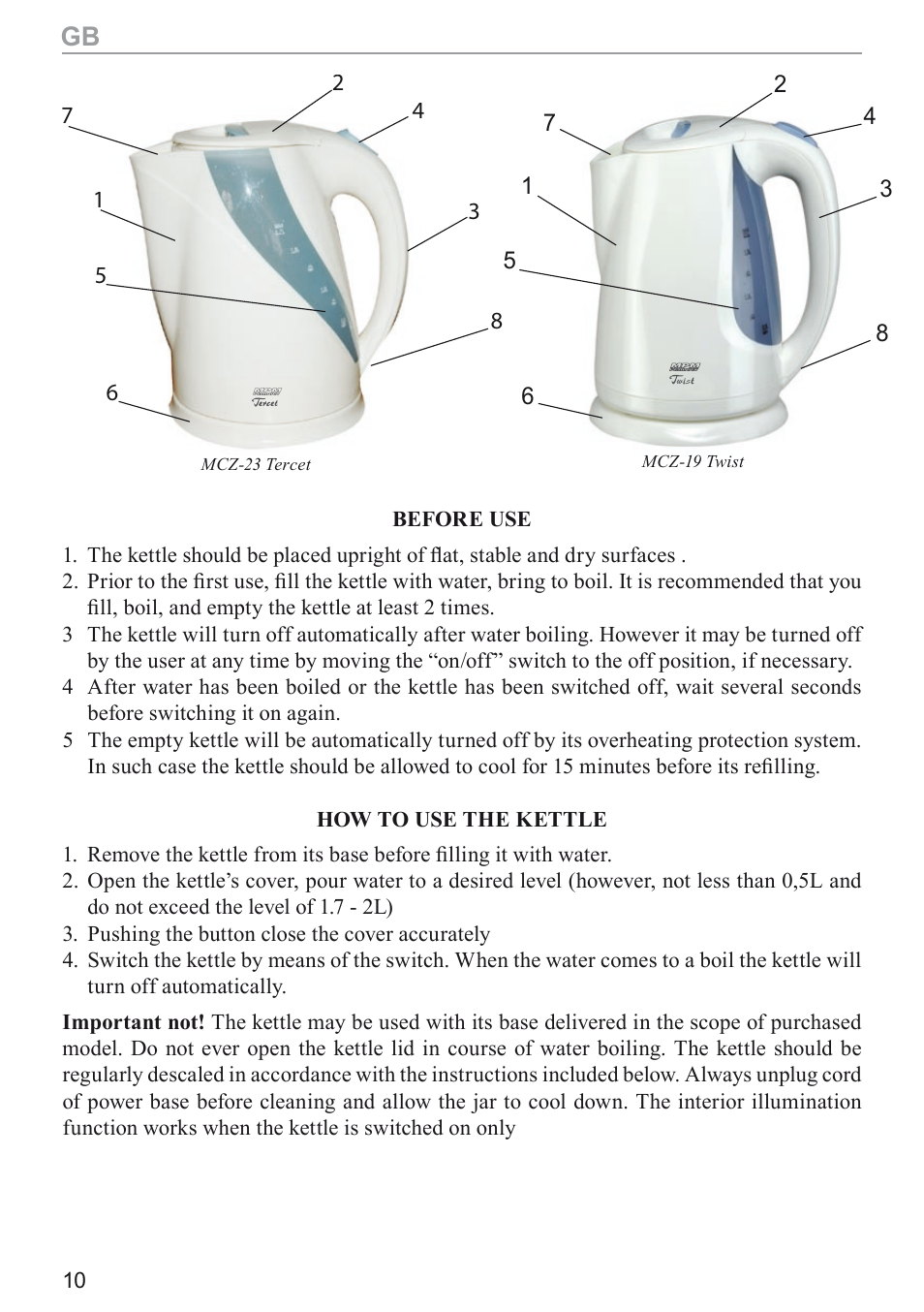 MPM MCZ-17 User Manual | Page 10 / 24