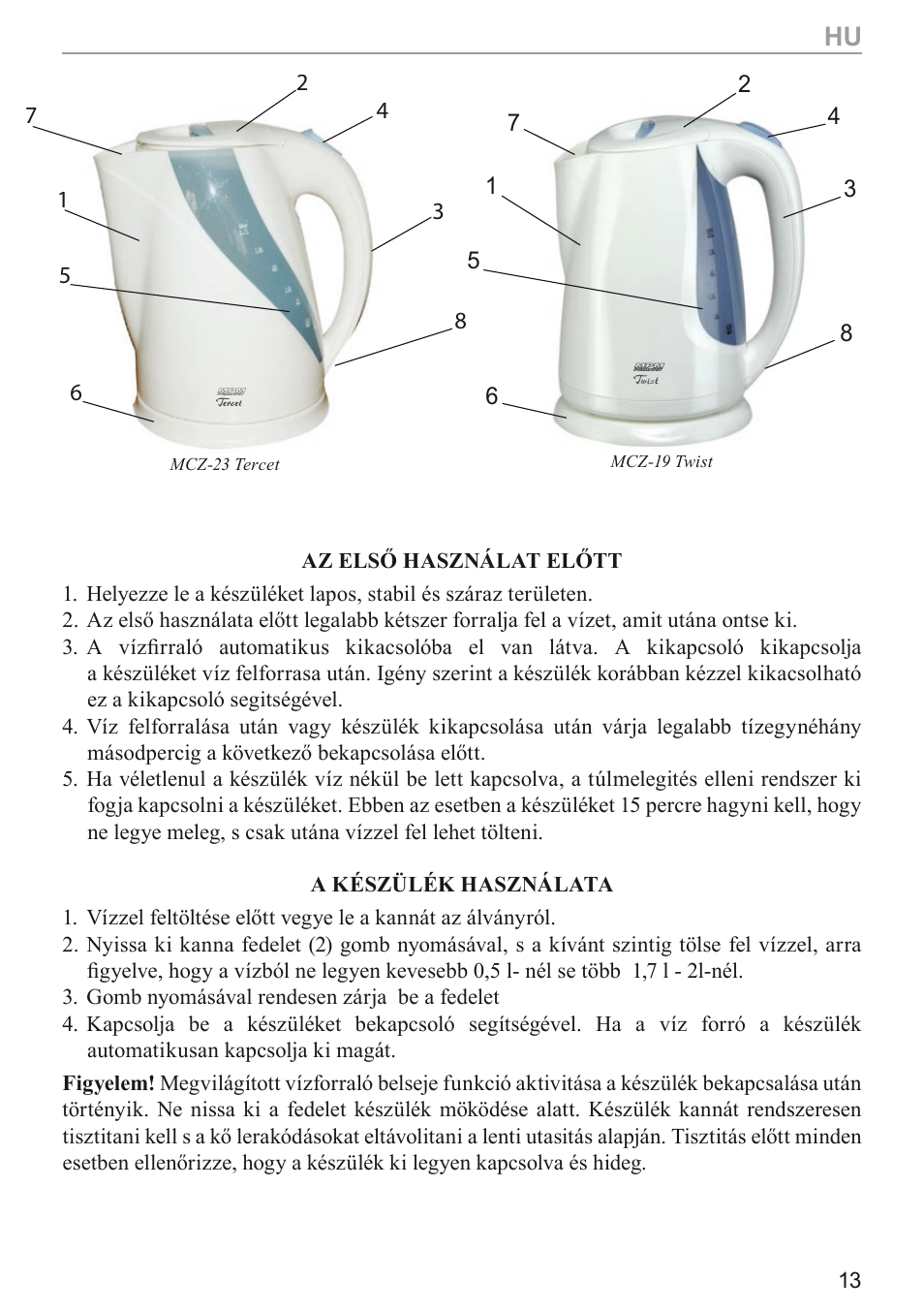 MPM MCZ-17 User Manual | Page 13 / 24