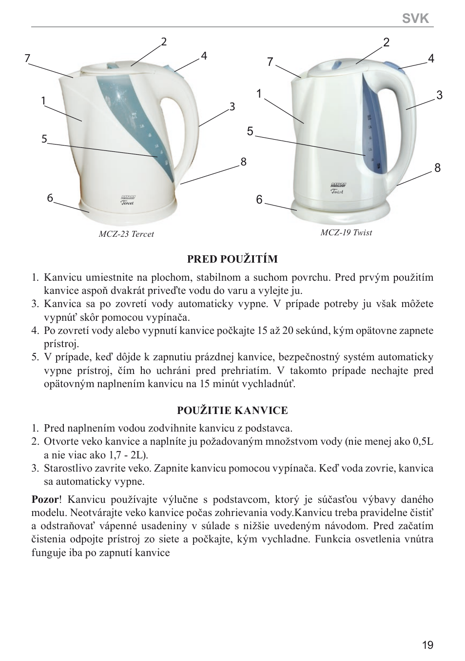 MPM MCZ-17 User Manual | Page 19 / 24