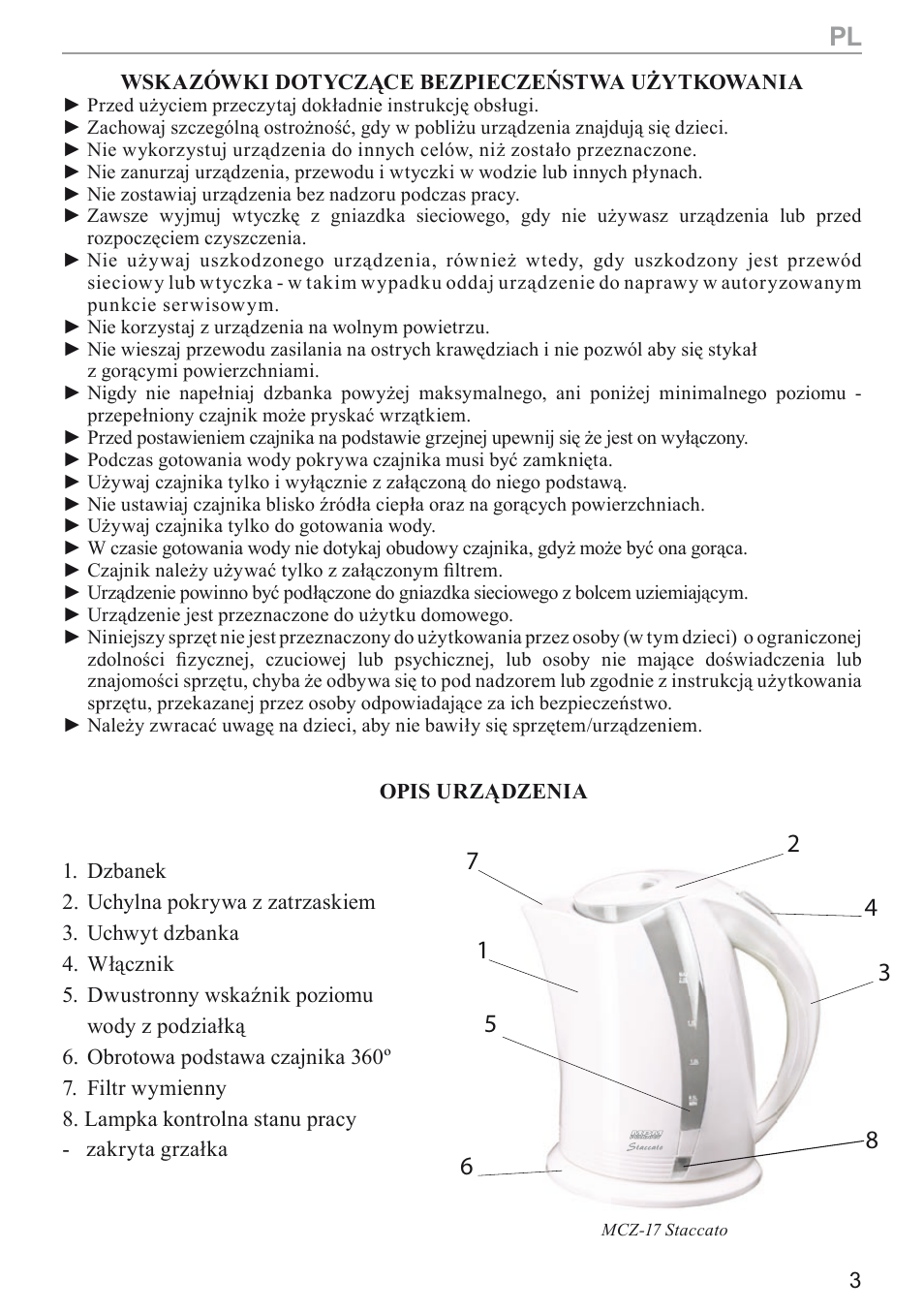 MPM MCZ-17 User Manual | Page 3 / 24