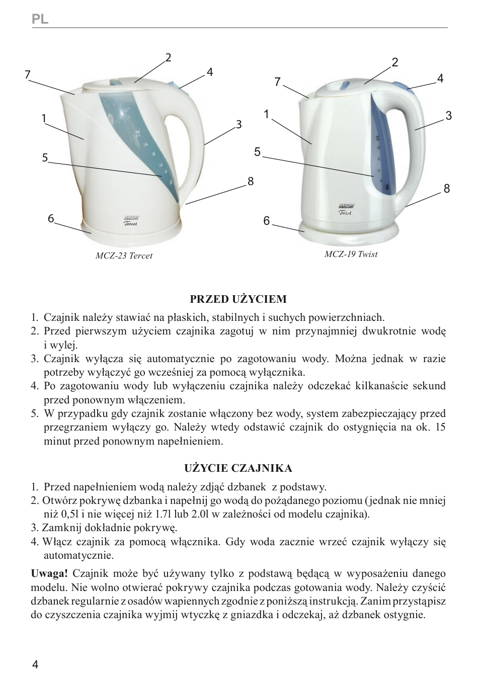 MPM MCZ-17 User Manual | Page 4 / 24