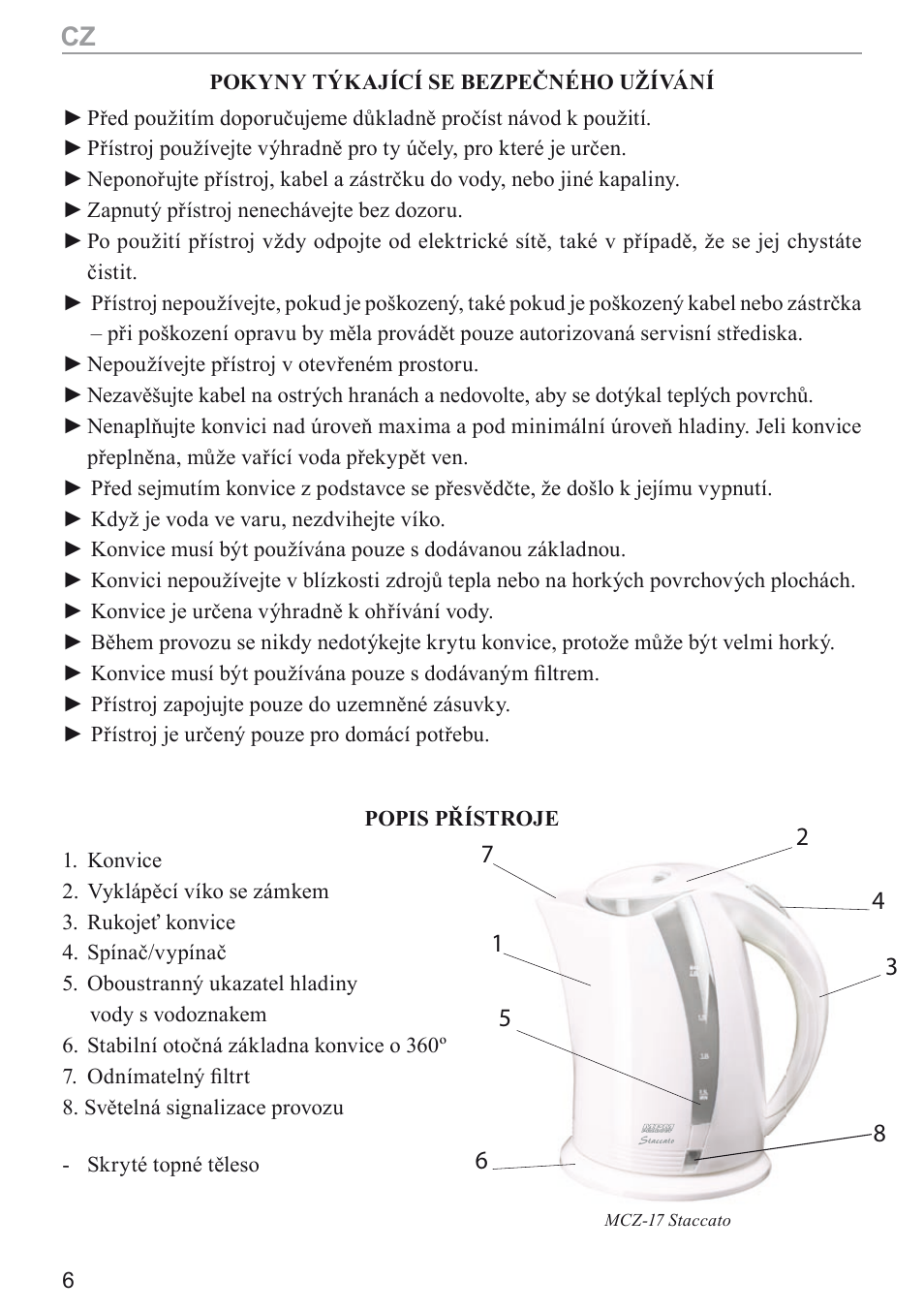 MPM MCZ-17 User Manual | Page 6 / 24