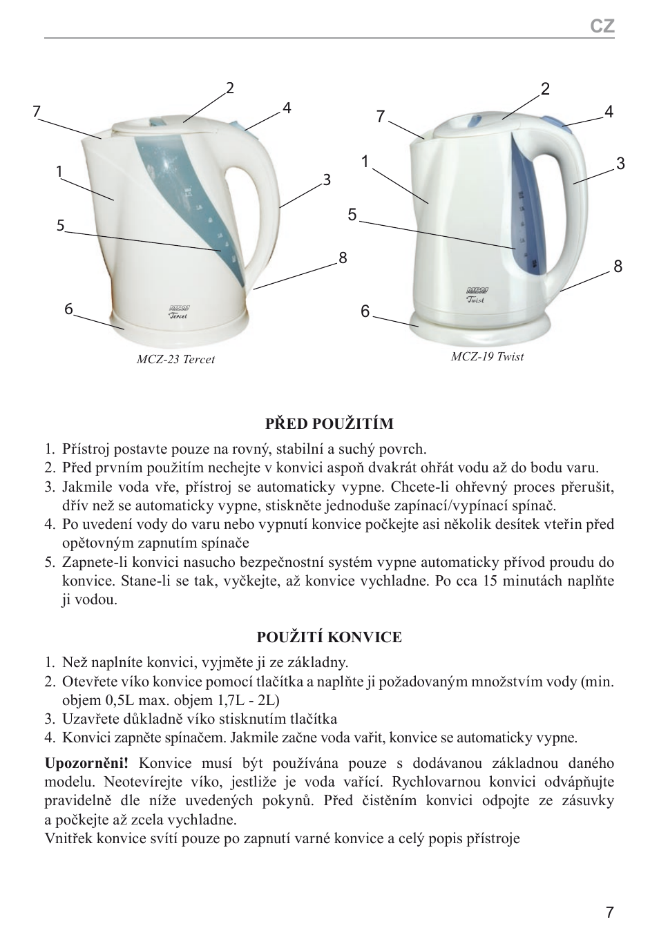 MPM MCZ-17 User Manual | Page 7 / 24