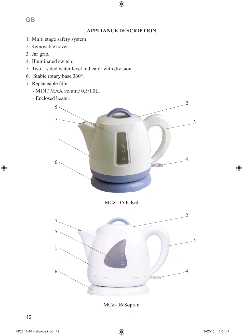 MPM MCZ-16 User Manual | Page 12 / 32