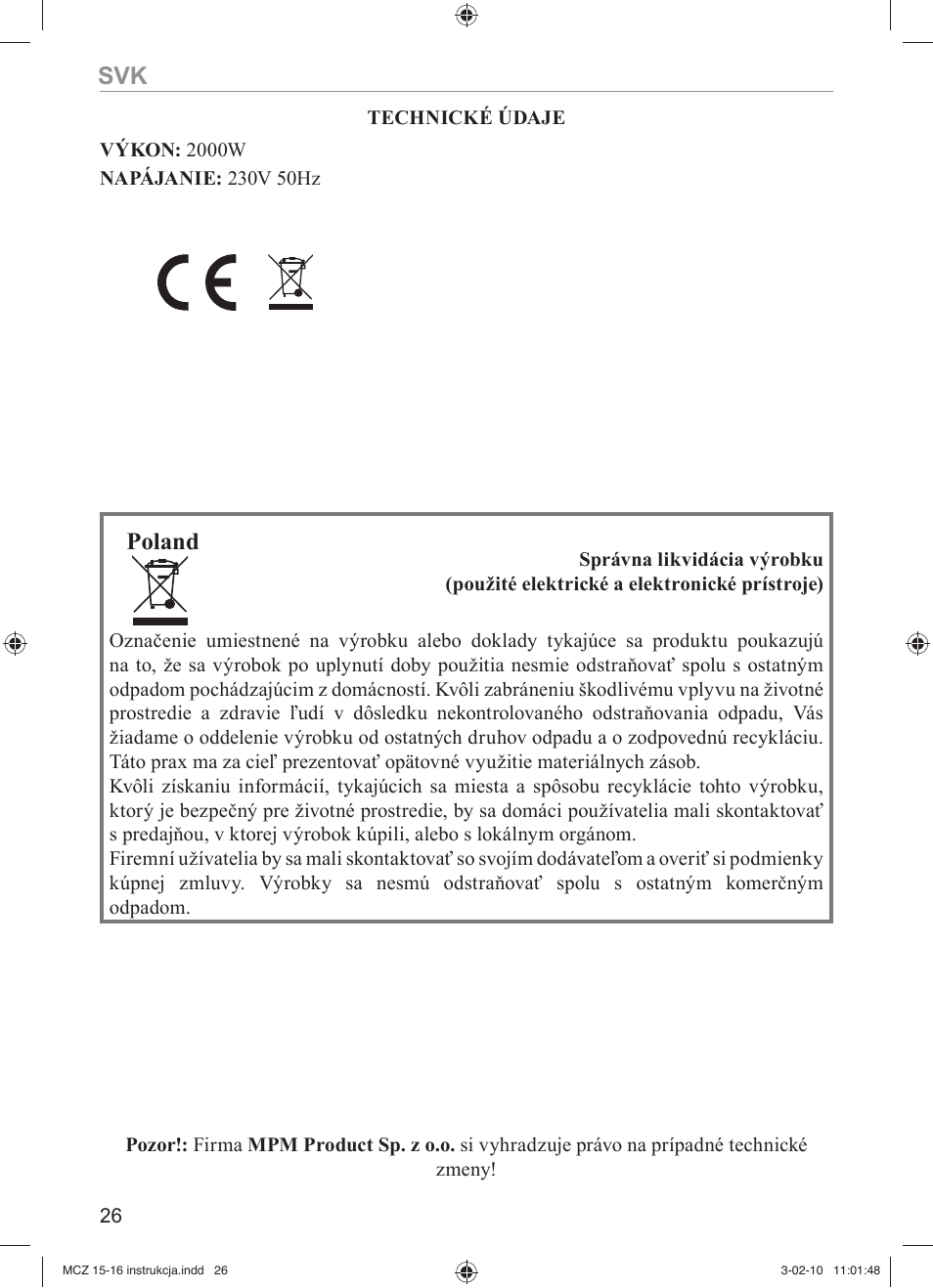 Poland | MPM MCZ-16 User Manual | Page 26 / 32