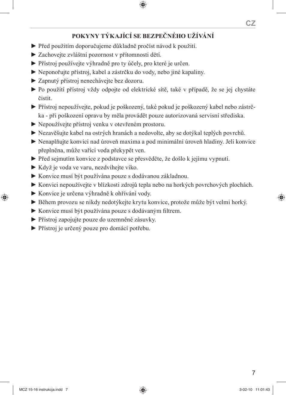 MPM MCZ-16 User Manual | Page 7 / 32