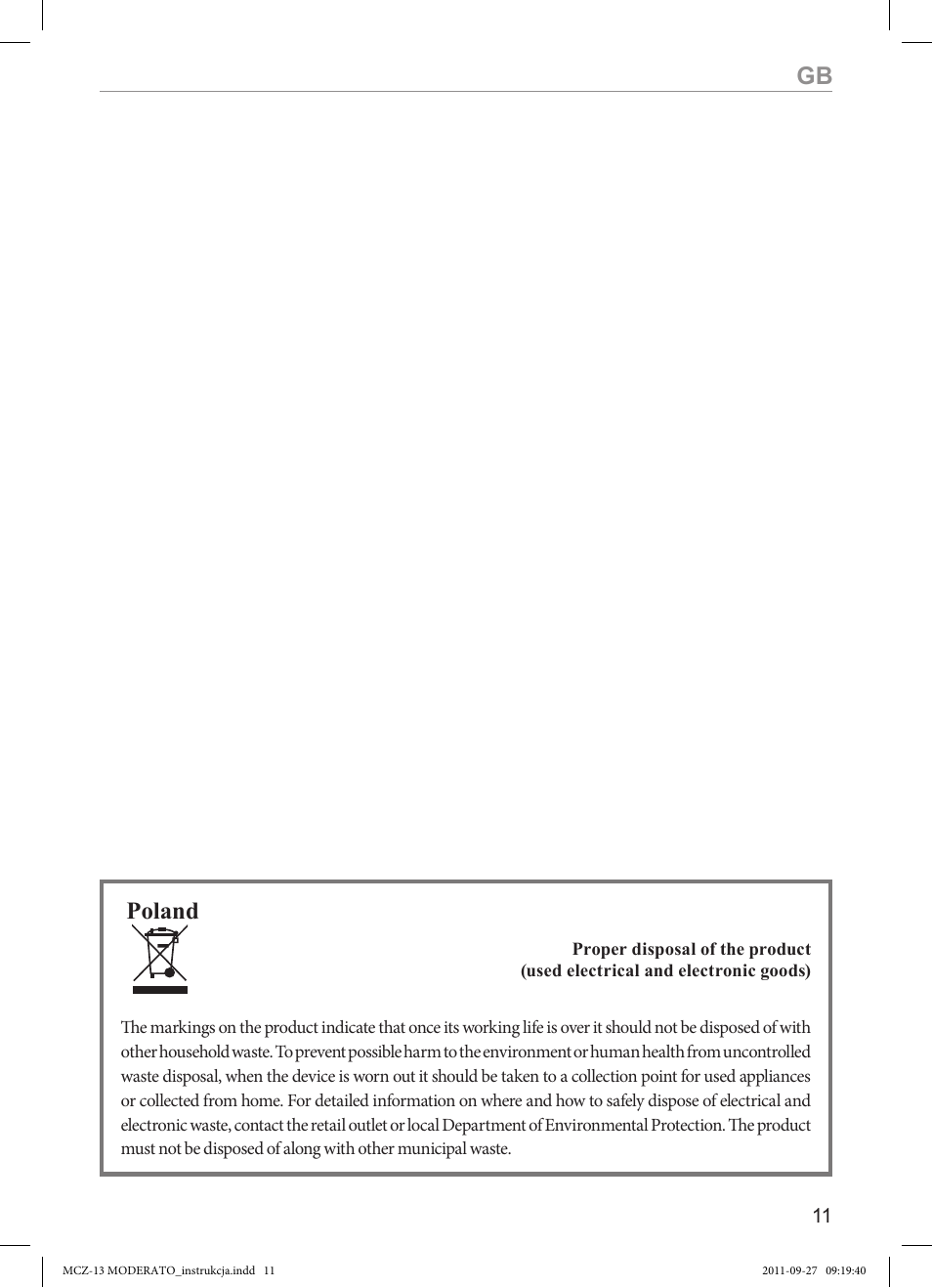 Poland | MPM MCZ-13 User Manual | Page 11 / 24