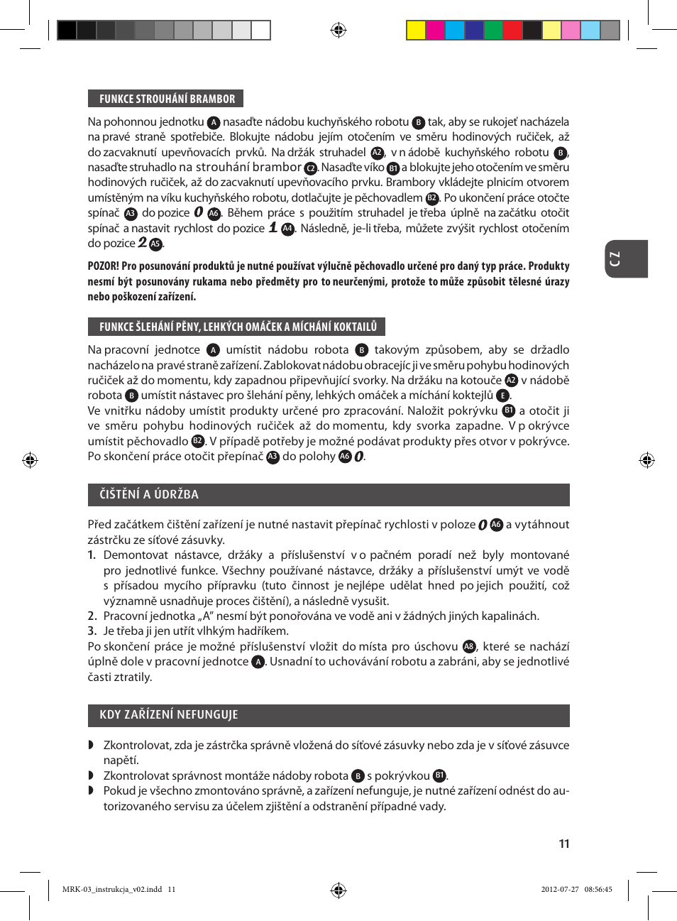 Na strouhání brambor | MPM MRK-03 User Manual | Page 11 / 40