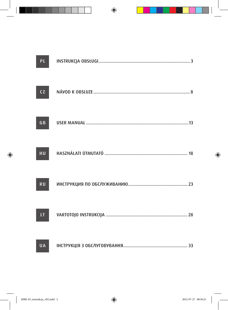 MPM MRK-03 User Manual | Page 2 / 40