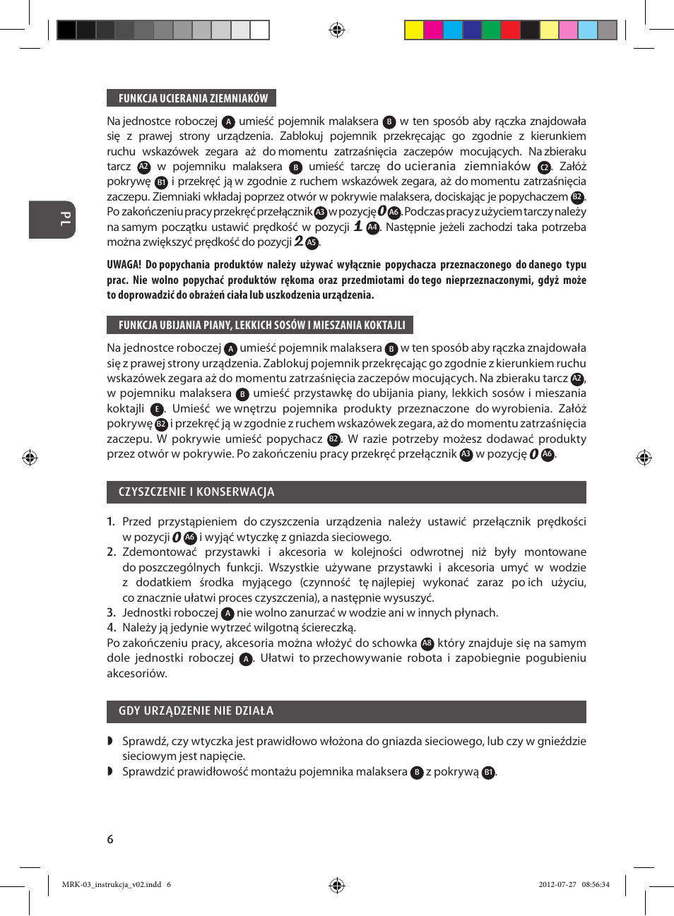 Do ucierania ziemniaków | MPM MRK-03 User Manual | Page 6 / 40