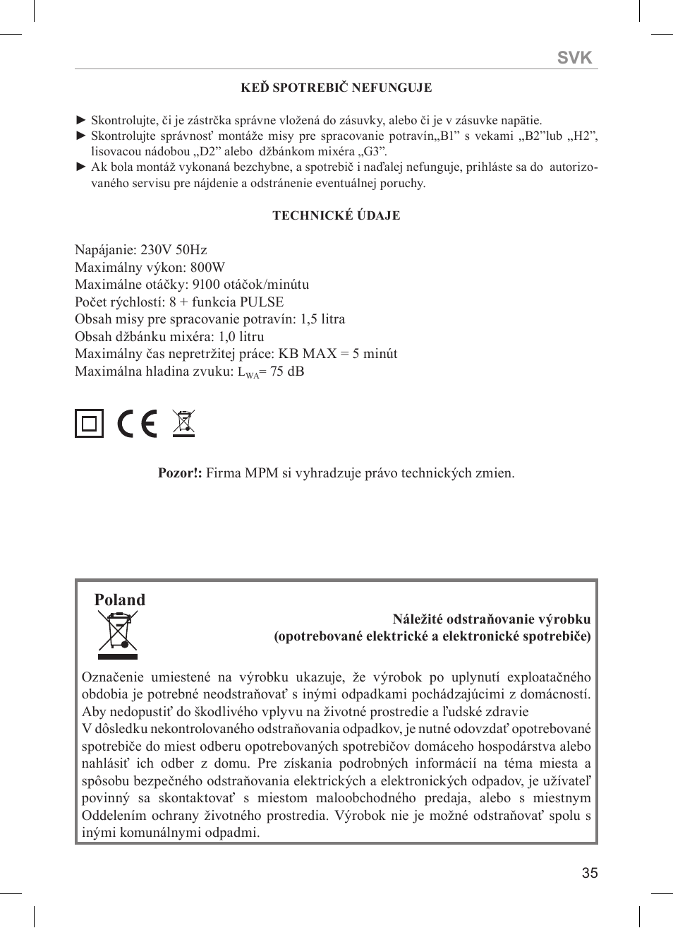 Poland | MPM Kasia 116 User Manual | Page 35 / 44