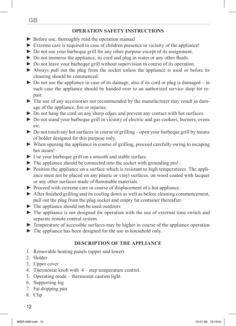 MPM MGR-04M User Manual | Page 12 / 32