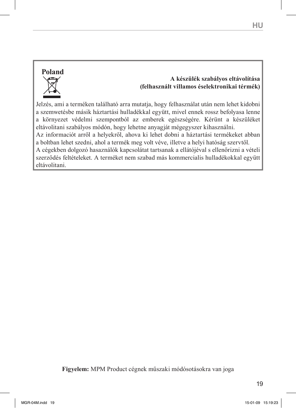 Poland | MPM MGR-04M User Manual | Page 19 / 32