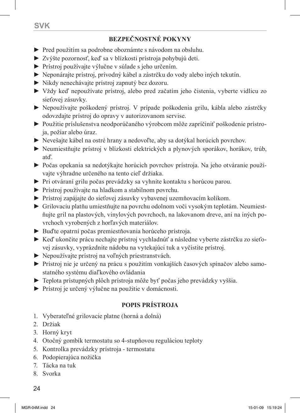 MPM MGR-04M User Manual | Page 24 / 32