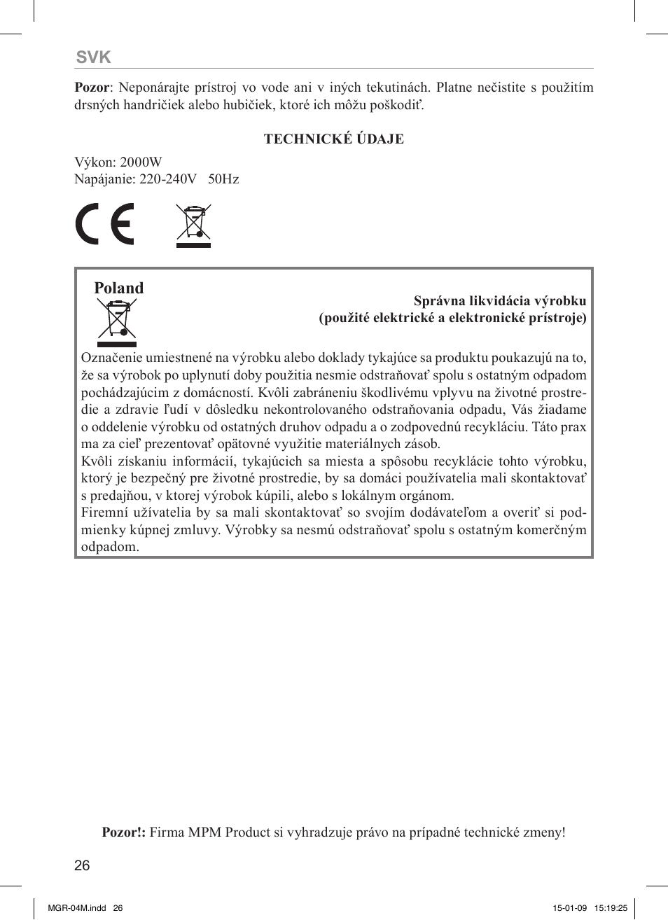 Poland | MPM MGR-04M User Manual | Page 26 / 32