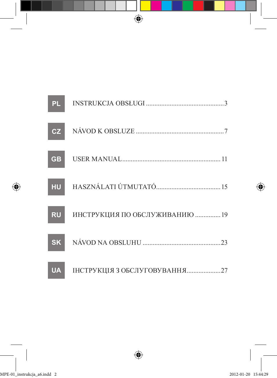 MPM MPE-01 User Manual | Page 2 / 32