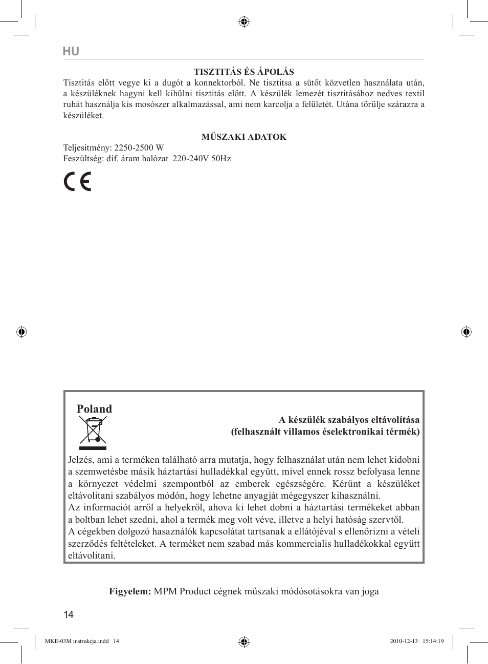 Poland | MPM MKE-03M User Manual | Page 14 / 24