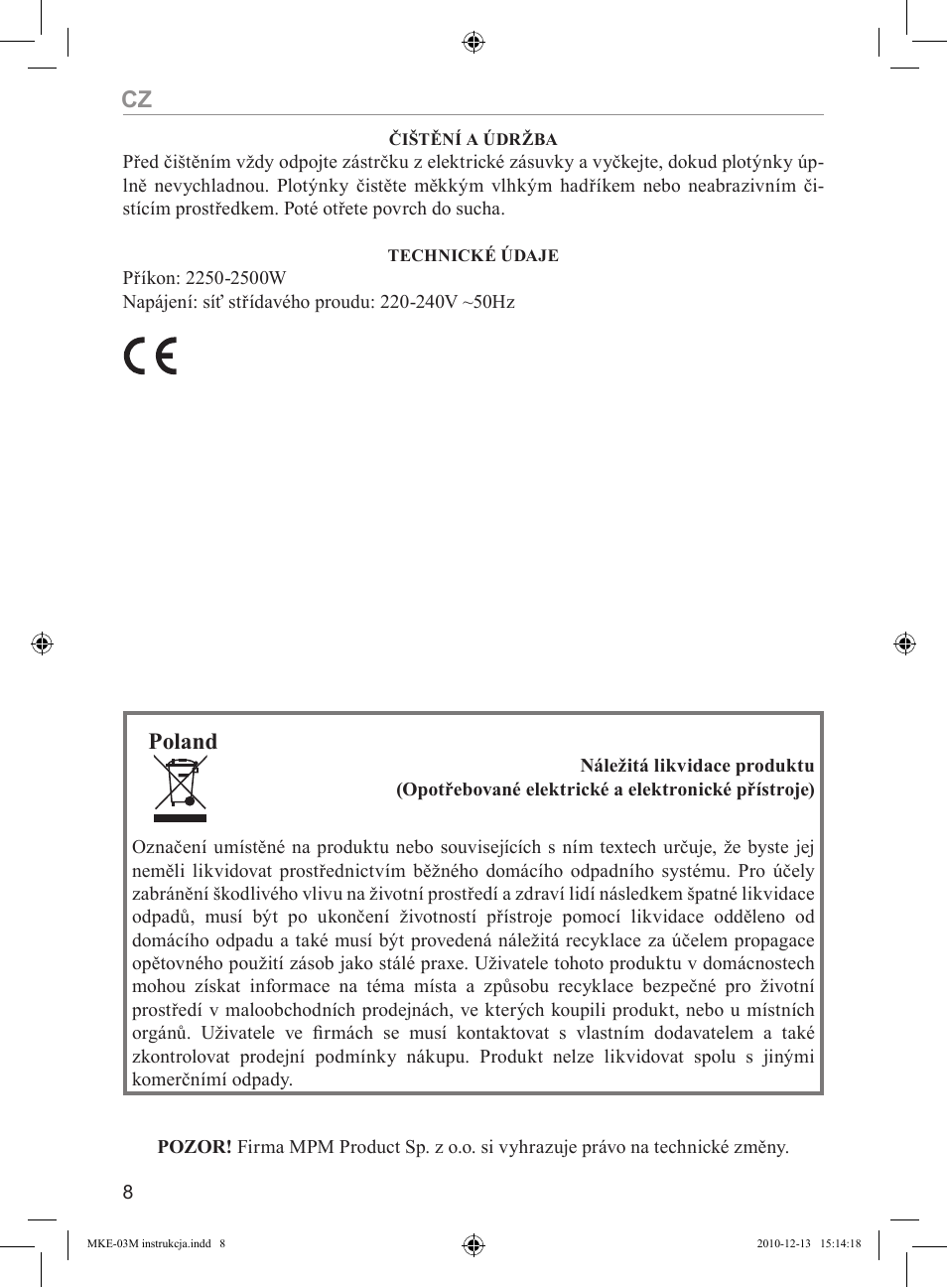 Poland | MPM MKE-03M User Manual | Page 8 / 24