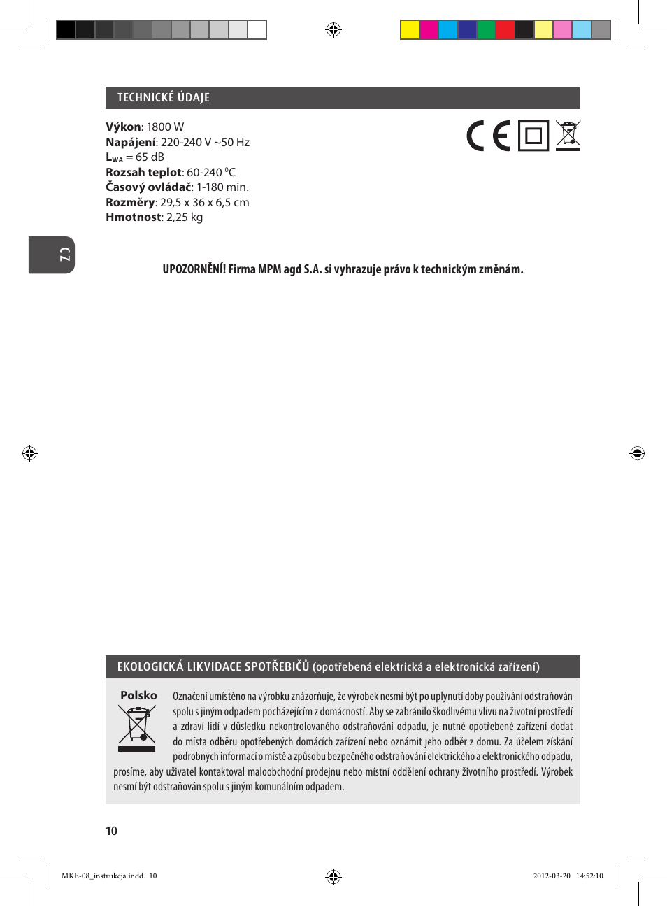 MPM MKE-08 User Manual | Page 10 / 32