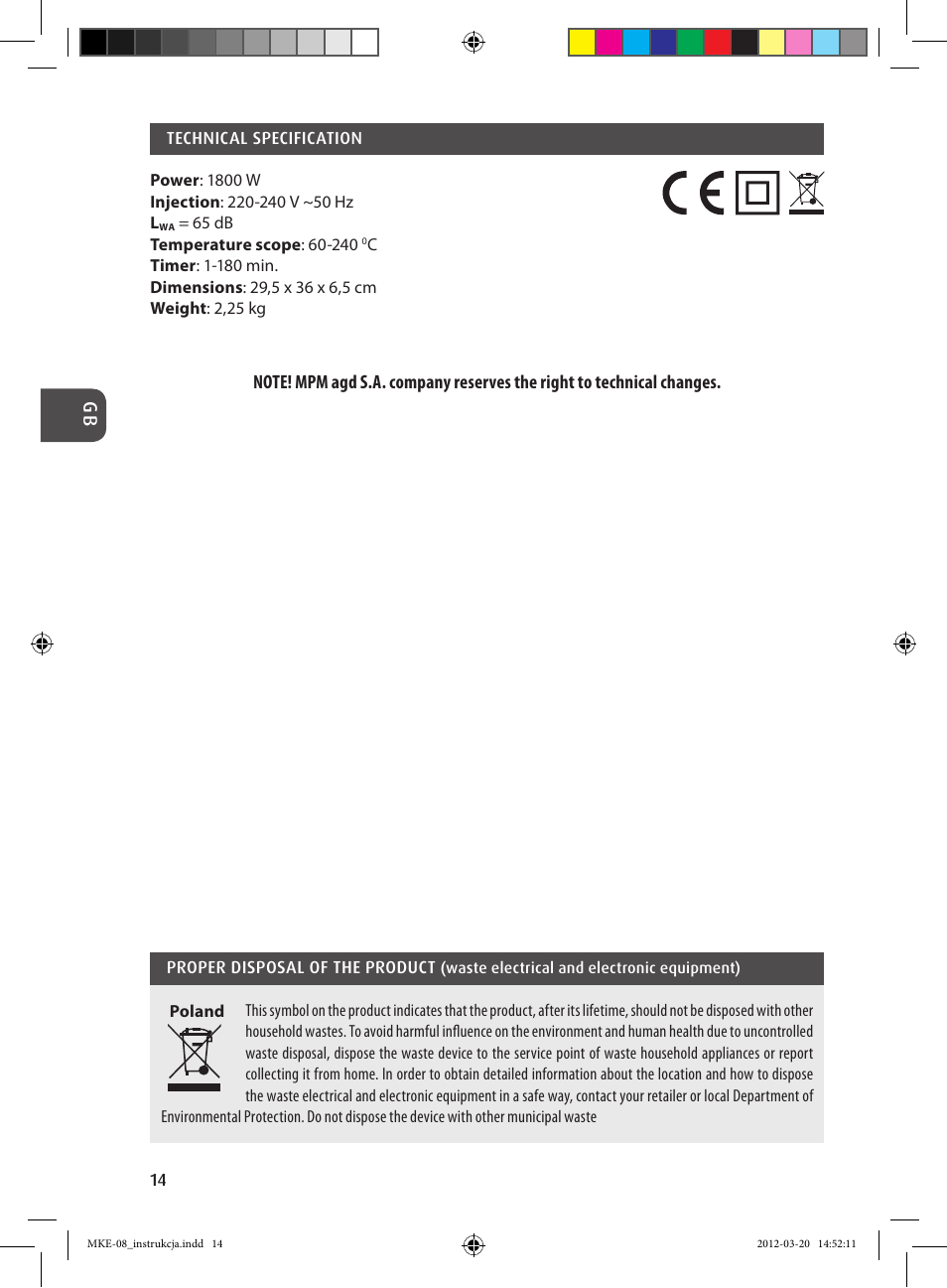 MPM MKE-08 User Manual | Page 14 / 32