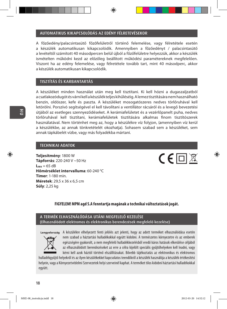 MPM MKE-08 User Manual | Page 18 / 32