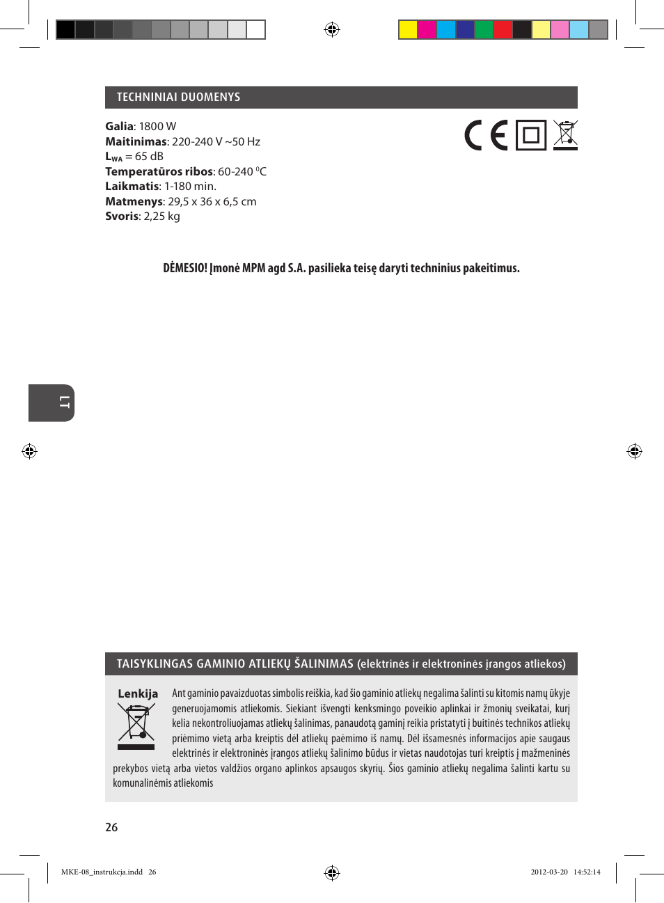 MPM MKE-08 User Manual | Page 26 / 32