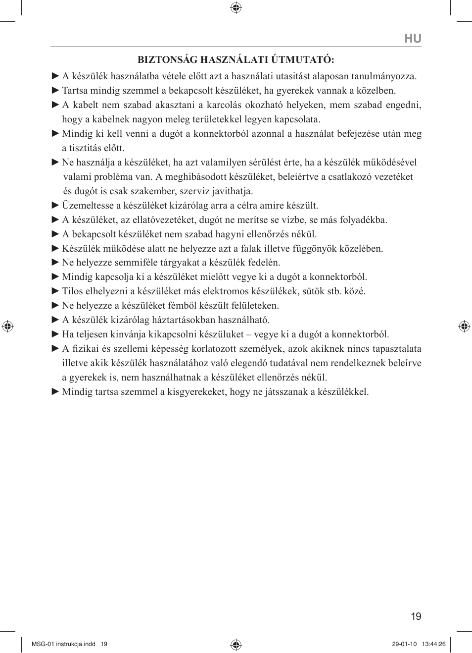 MPM MSG-01 User Manual | Page 19 / 40