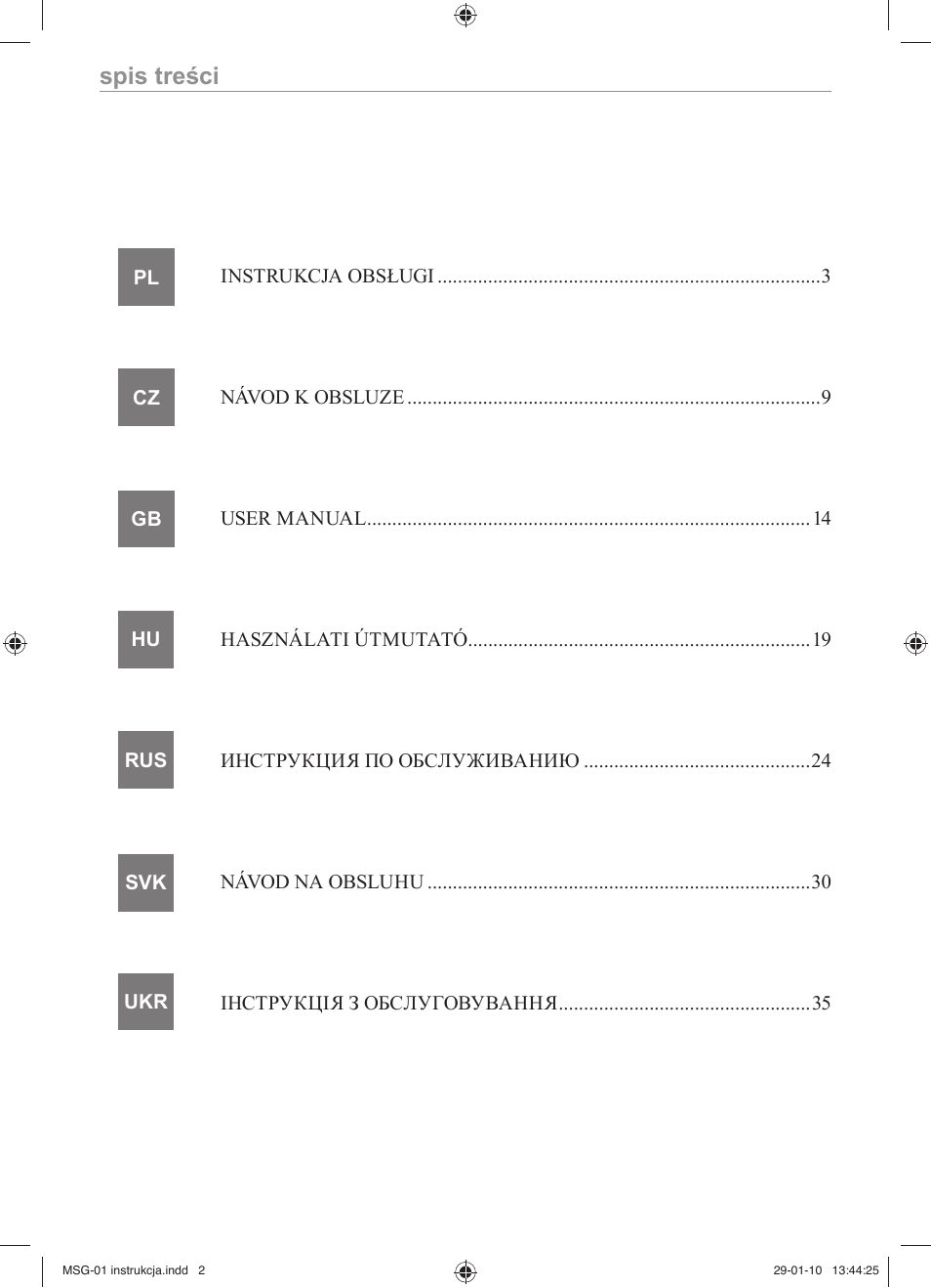 MPM MSG-01 User Manual | Page 2 / 40