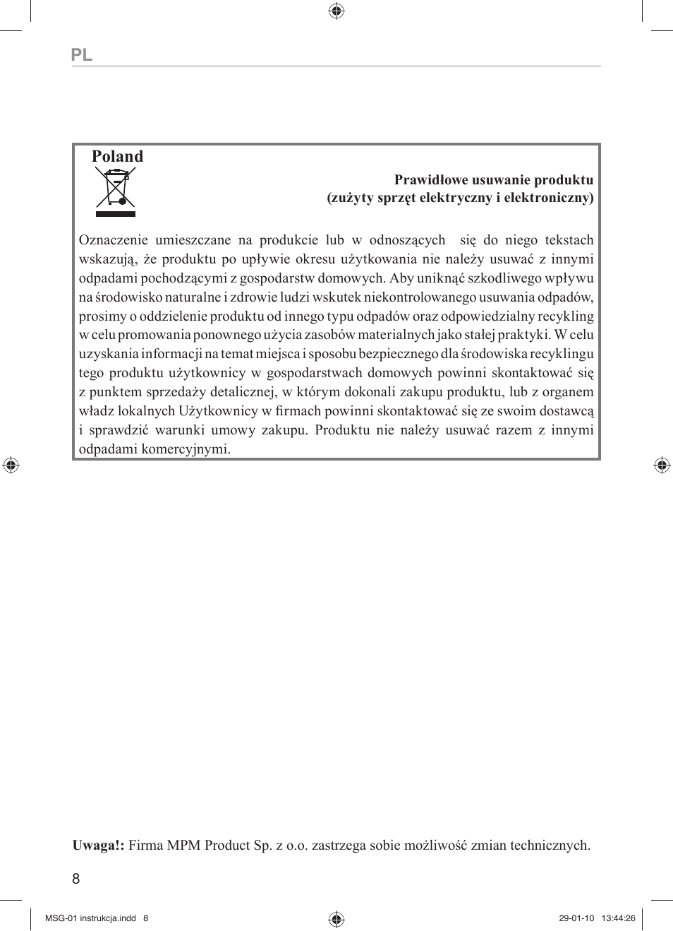 Poland | MPM MSG-01 User Manual | Page 8 / 40