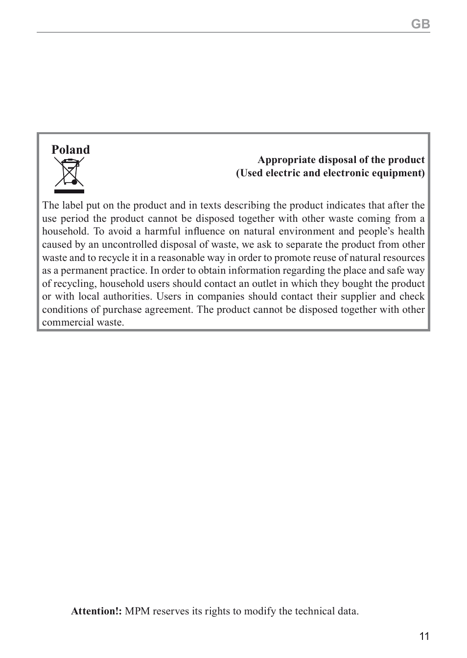 Poland | MPM MMK-02M User Manual | Page 11 / 24