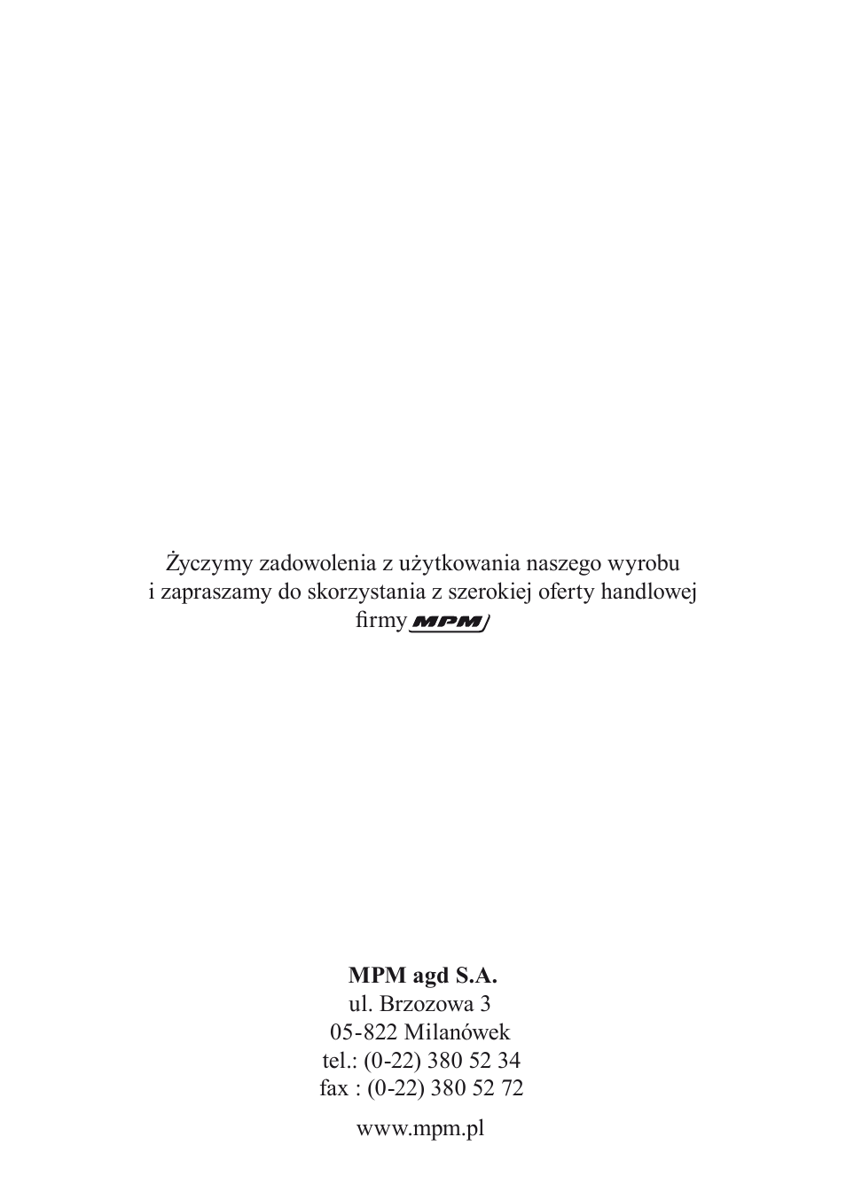 MPM MMK-02M User Manual | Page 24 / 24