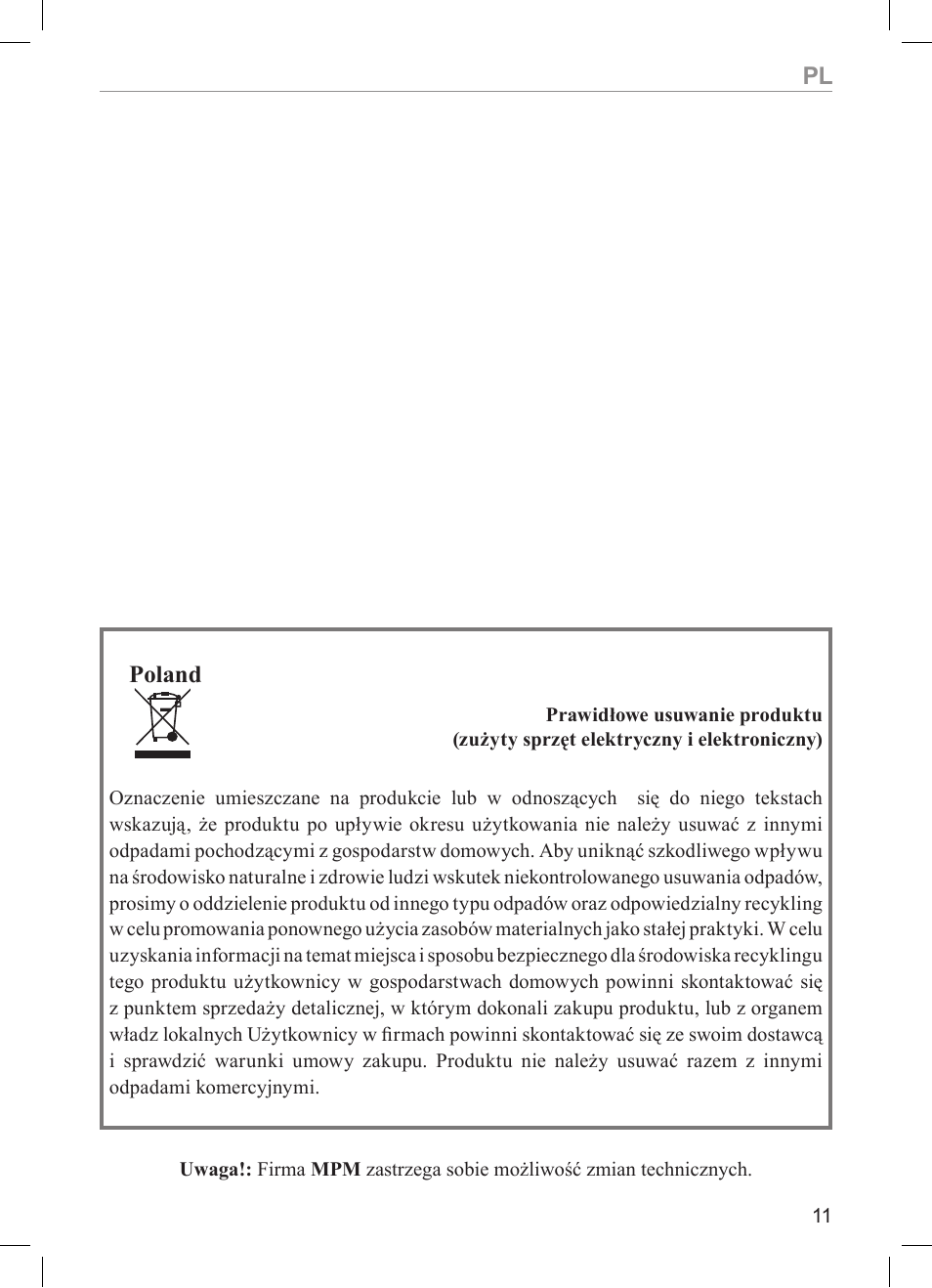 Poland | MPM MKO-01 User Manual | Page 11 / 60