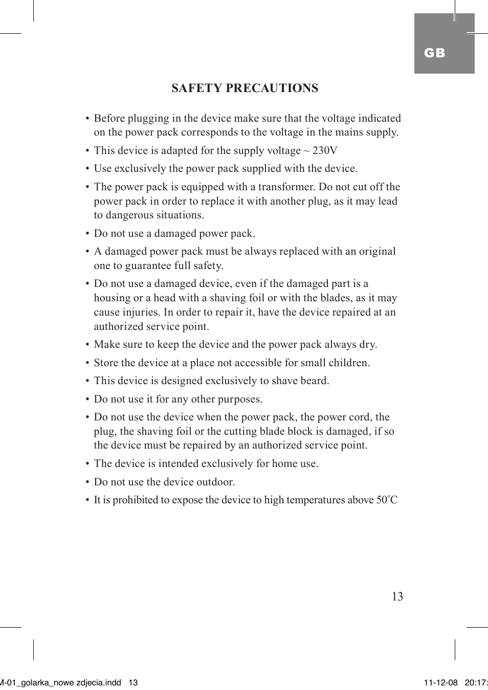 MPM MGM-01 User Manual | Page 13 / 38