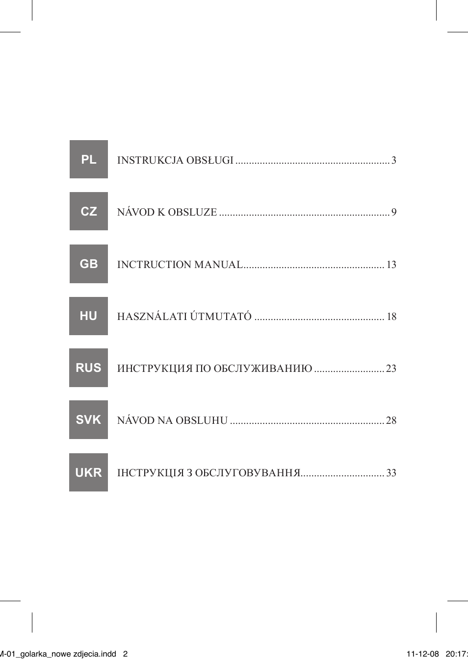 MPM MGM-01 User Manual | Page 2 / 38