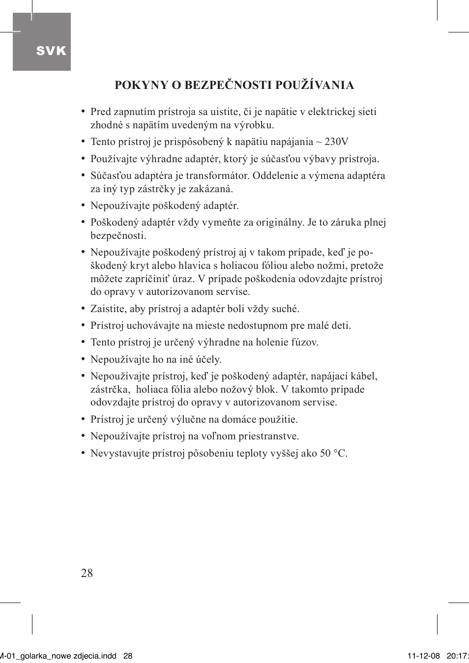 MPM MGM-01 User Manual | Page 28 / 38