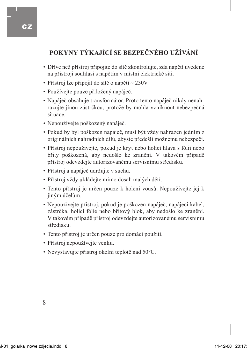 MPM MGM-01 User Manual | Page 8 / 38