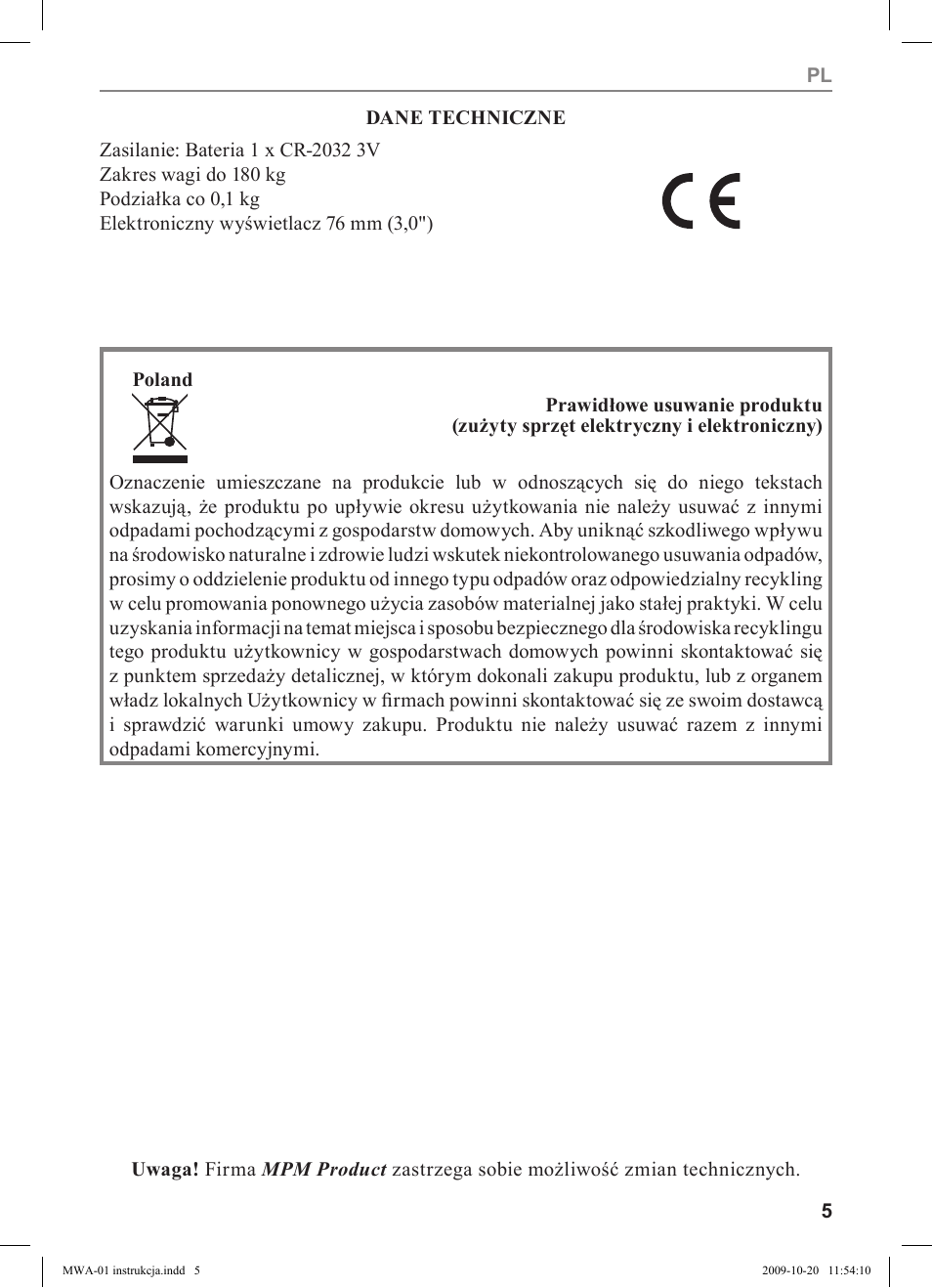 MPM MWA-01 User Manual | Page 5 / 24