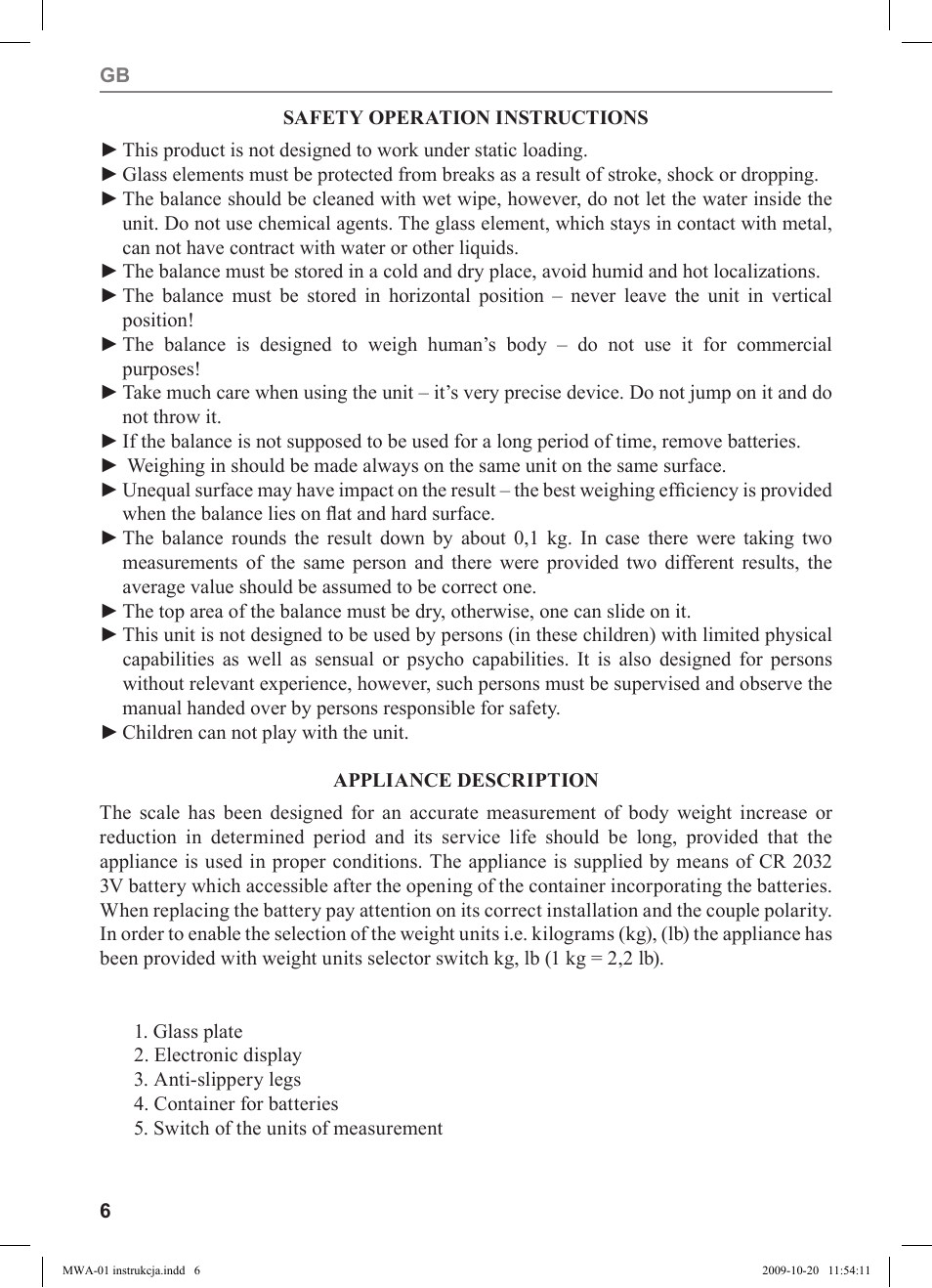 MPM MWA-01 User Manual | Page 6 / 24