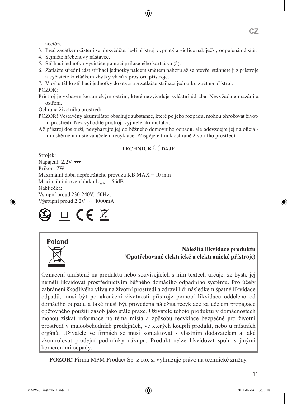 Poland | MPM MMW-01 User Manual | Page 11 / 34