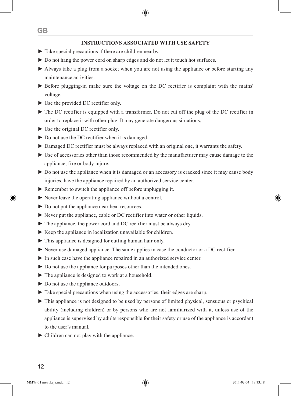 MPM MMW-01 User Manual | Page 12 / 34