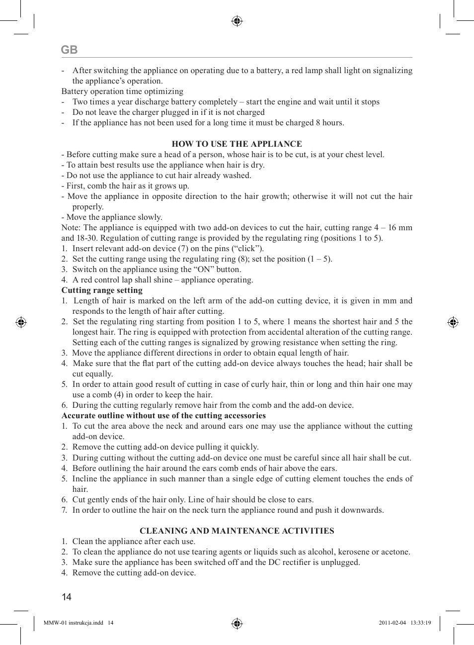 MPM MMW-01 User Manual | Page 14 / 34