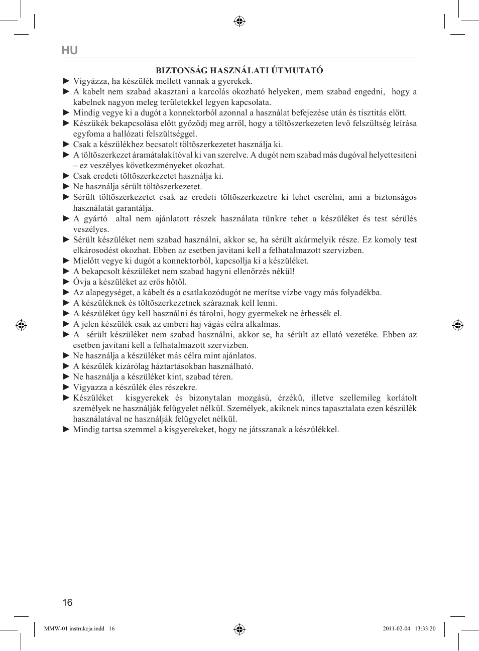 MPM MMW-01 User Manual | Page 16 / 34