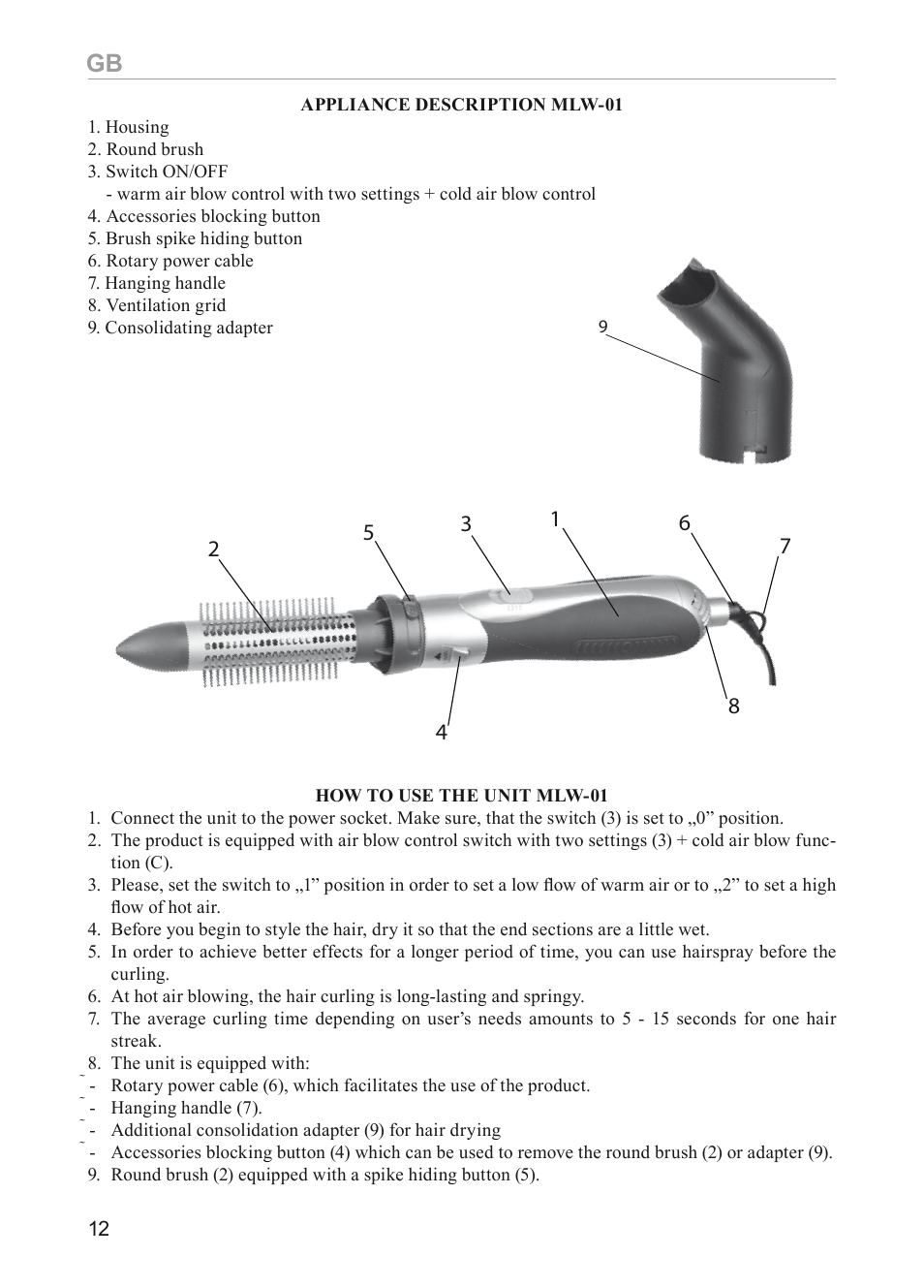 MPM MLW-01 User Manual | Page 12 / 32