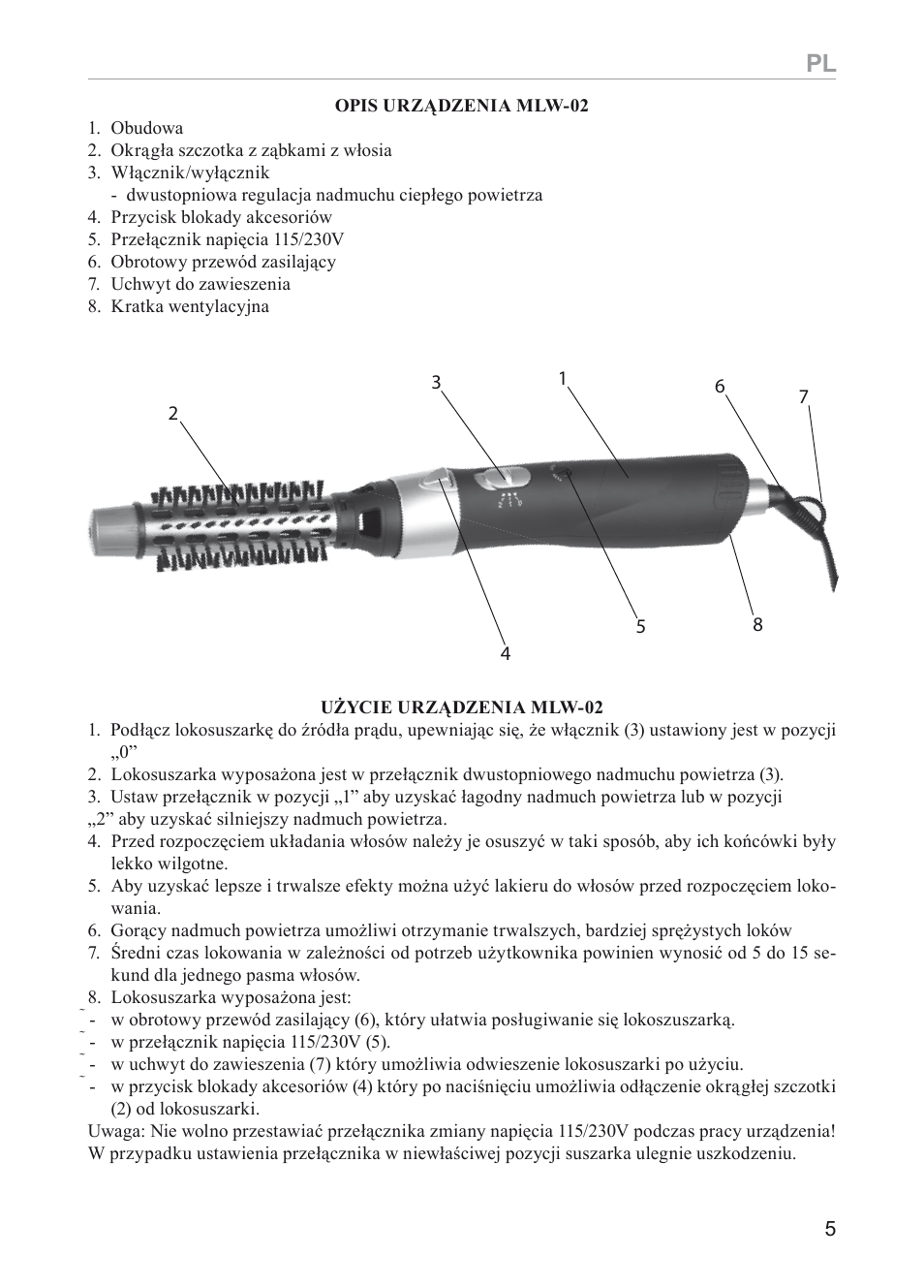 MPM MLW-01 User Manual | Page 5 / 32
