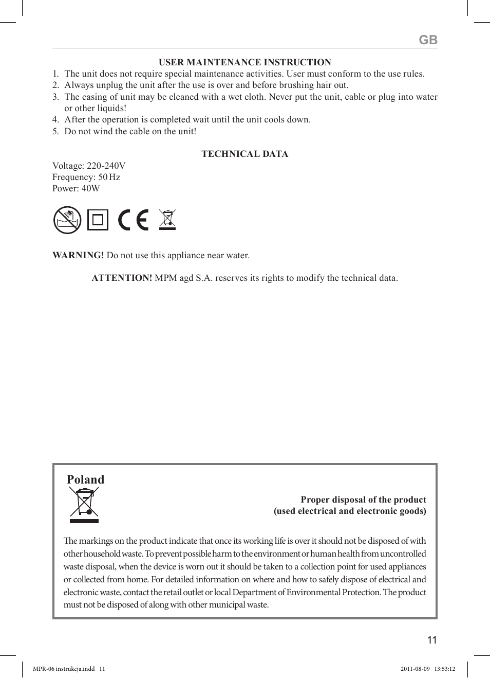 Poland | MPM MPR-06 User Manual | Page 11 / 24