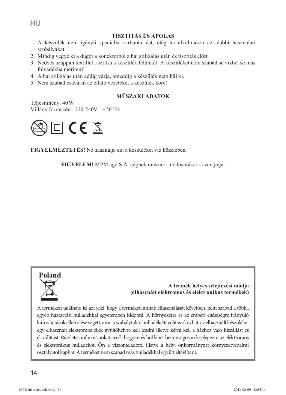 Poland | MPM MPR-06 User Manual | Page 14 / 24