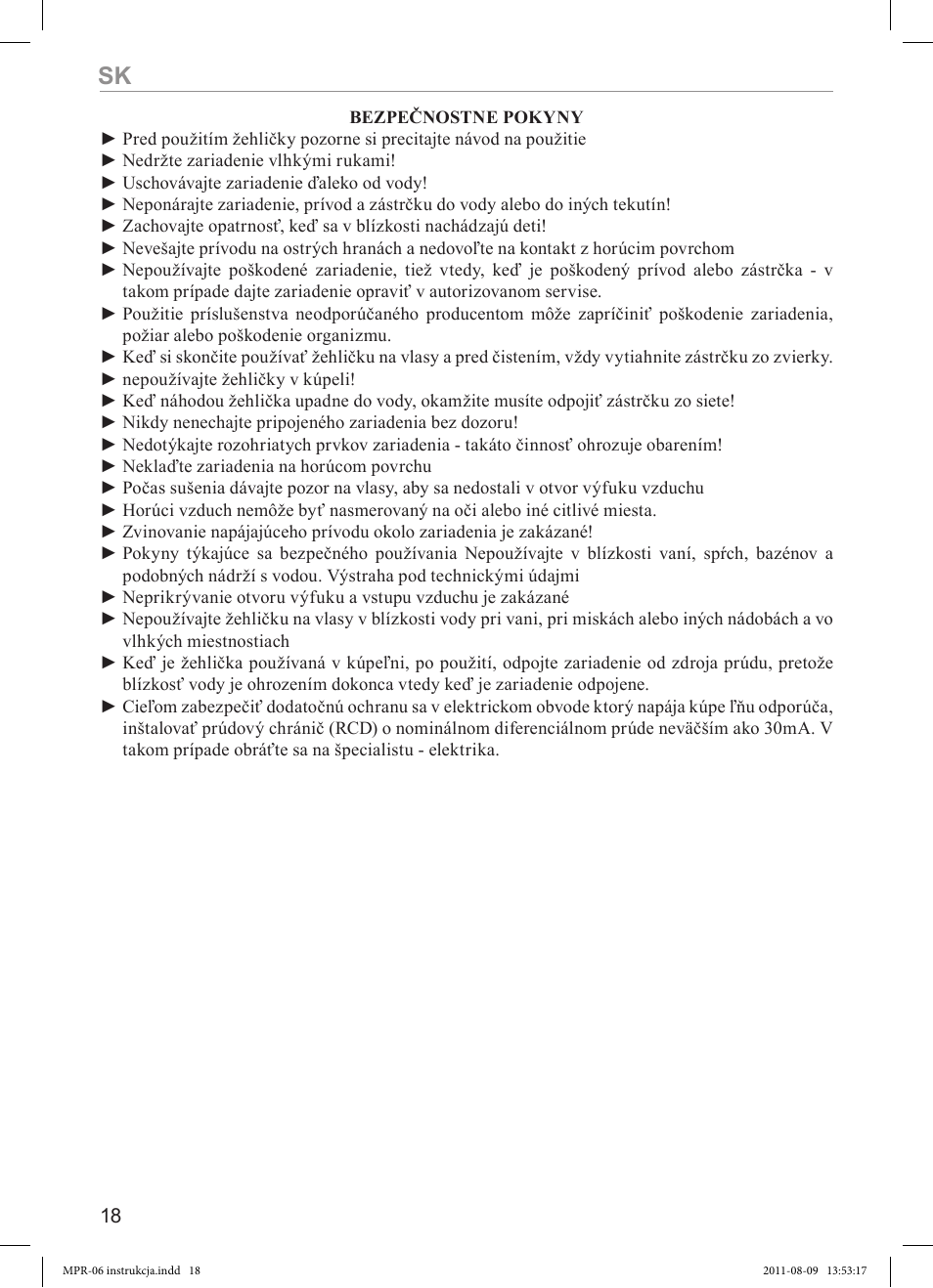 MPM MPR-06 User Manual | Page 18 / 24