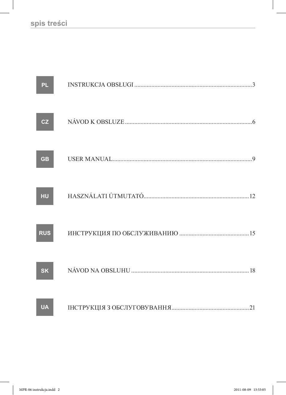 MPM MPR-06 User Manual | Page 2 / 24