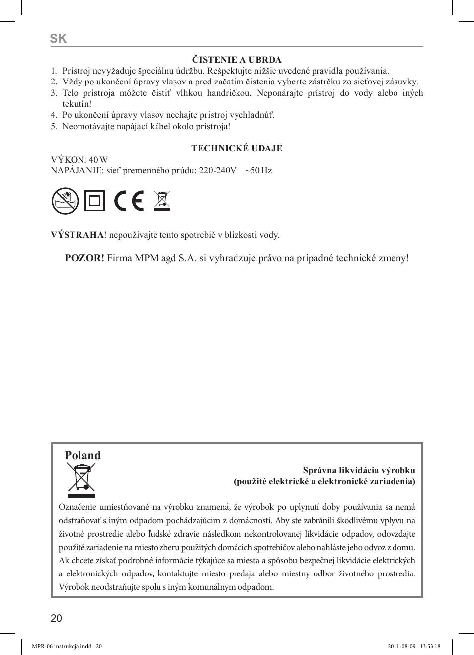 Poland | MPM MPR-06 User Manual | Page 20 / 24