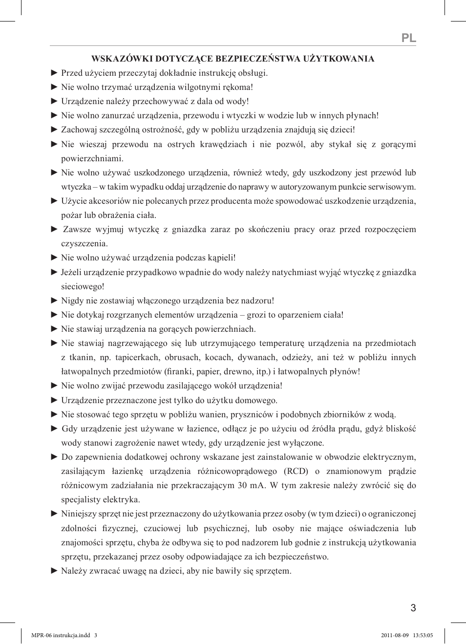 MPM MPR-06 User Manual | Page 3 / 24